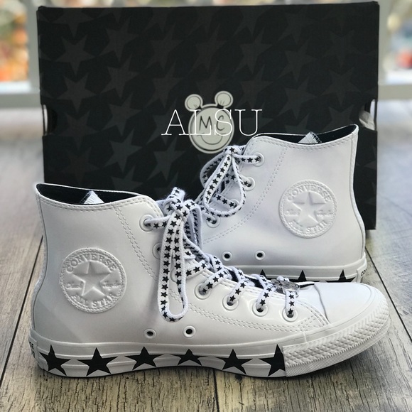 Conv&Miley Ctas HI White Black Stars✨W AUTHENTIC - Picture 5 of 8